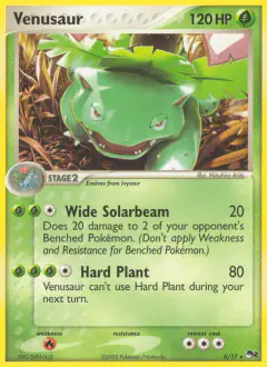 Venusaur 6/17 Rare card from POP Series 2