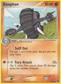 Donphan 8/17 Uncommon card from POP Series 3
