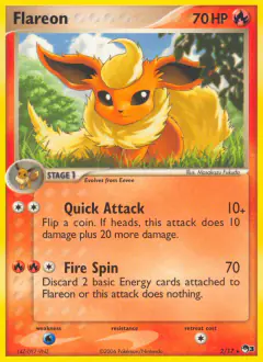Flareon 2/17 Rare card from POP Series 3