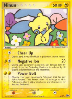 Minun 4/17 Rare card from POP Series 3