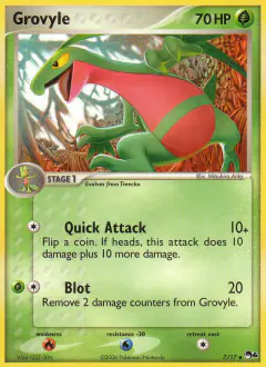 Grovyle 7/17 Uncommon card from POP Series 4