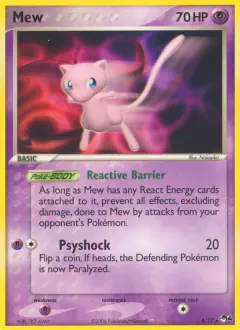 Mew 4/17 Rare card from POP Series 4