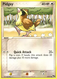 Pidgey 12/17 Common card from POP Series 4