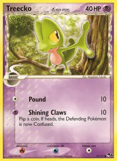 Treecko δ 15/17 Common card from POP Series 4