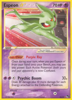 Espeon ★ 16/17 Rare card from POP Series 5