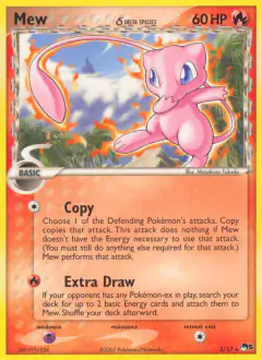 Mew δ 3/17 Rare card from POP Series 5
