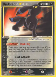 Umbreon ★ 17/17 Rare card from POP Series 5