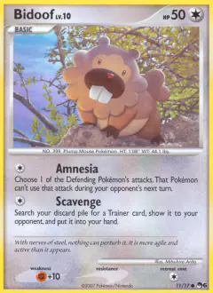 Bidoof 11/17 Common card from POP Series 6