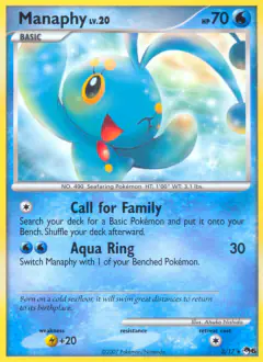 Manaphy 3/17 Rare card from POP Series 6