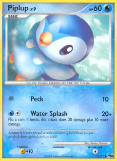 Piplup 15/17 Common card from POP Series 6