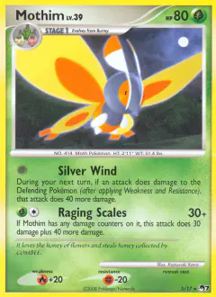 Mothim 5/17 Rare card from POP Series 7