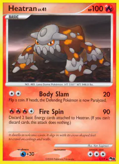 Heatran 1/17 Rare card from POP Series 8