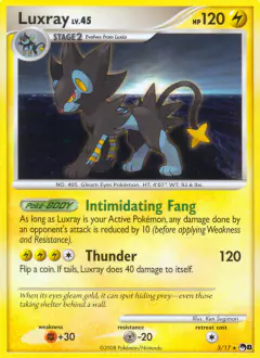 Luxray 3/17 Rare card from POP Series 8