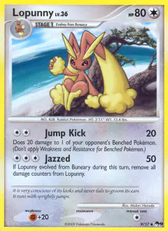 Lopunny 9/17 Uncommon card from POP Series 9