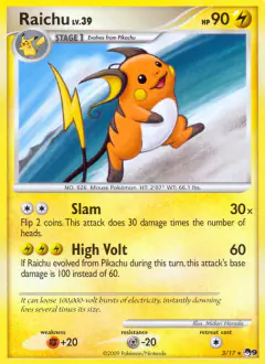 Raichu 3/17 Rare card from POP Series 9