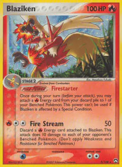Blaziken 5/108 Rare Holo card from Power Keepers