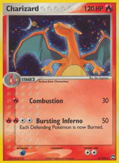 Charizard 6/108 Rare Holo card from Power Keepers
