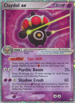 Claydol ex 93/108 Rare Holo EX card from Power Keepers