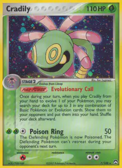 Cradily 7/108 Rare Holo card from Power Keepers