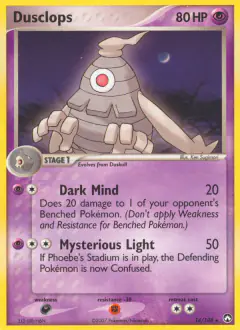 Dusclops 14/108 Rare card from Power Keepers