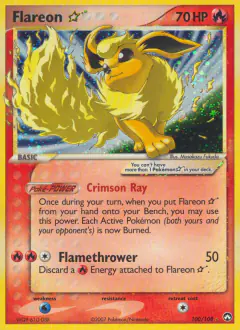 Flareon ★ 100/108 Rare Holo Star card from Power Keepers