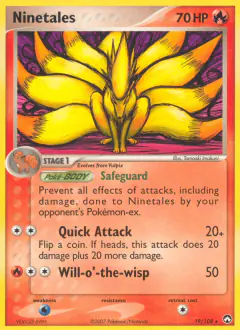 Ninetales 19/108 Rare card from Power Keepers
