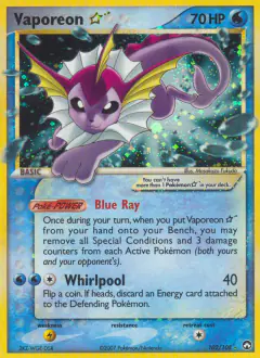 Vaporeon ★ 102/108 Rare Holo Star card from Power Keepers