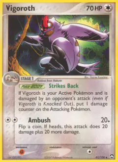 Vigoroth 41/108 Uncommon card from Power Keepers