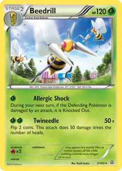 Beedrill 3/160 Rare card from Primal Clash