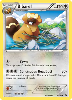 Bibarel 118/160 Uncommon card from Primal Clash