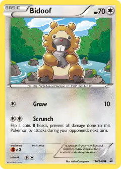 Bidoof 116/160 Common card from Primal Clash