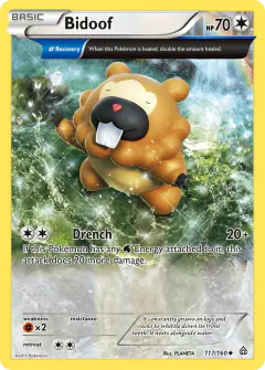 Bidoof 117/160 Uncommon card from Primal Clash