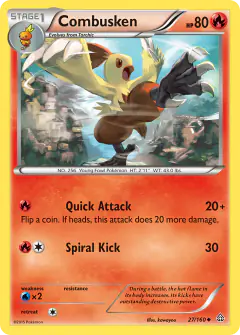 Combusken 27/160 Uncommon card from Primal Clash