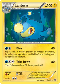 Lanturn 58/160 Uncommon card from Primal Clash