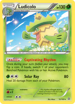 Ludicolo 12/160 Rare Holo card from Primal Clash