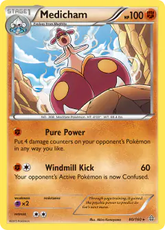 Medicham 80/160 Rare Holo card from Primal Clash