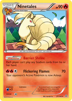 Ninetales 21/160 Rare card from Primal Clash