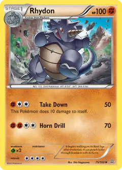 Rhydon 75/160 Uncommon card from Primal Clash