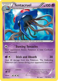 Tentacruel 72/160 Rare card from Primal Clash