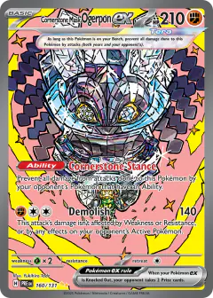 Cornerstone Mask Ogerpon ex 160/131 Special Illustration Rare card from Prismatic Evolutions