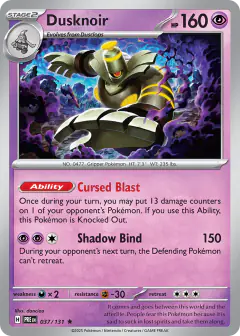 Dusknoir 037/131 Rare card from Prismatic Evolutions