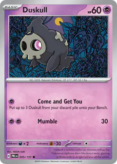Duskull 035/131 Common card from Prismatic Evolutions