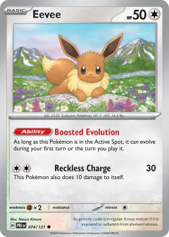 Eevee 074/131 Common card from Prismatic Evolutions