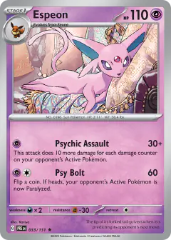 Espeon 033/131 Rare card from Prismatic Evolutions