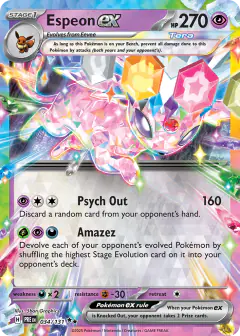 Espeon ex 034/131 Double Rare card from Prismatic Evolutions