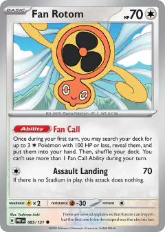 Fan Rotom 085/131 Common card from Prismatic Evolutions