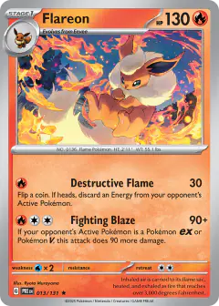 Flareon 013/131 Rare card from Prismatic Evolutions