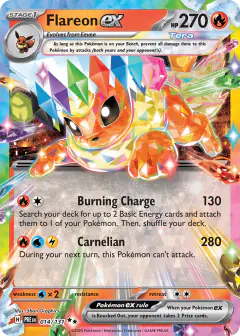Flareon ex 014/131 Double Rare card from Prismatic Evolutions