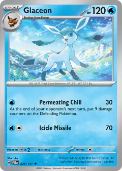 Glaceon 025/131 Rare card from Prismatic Evolutions