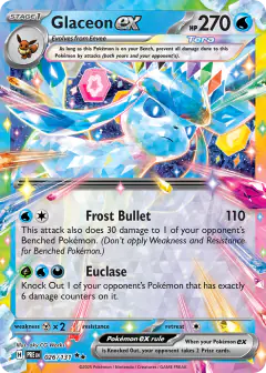 Glaceon ex 026/131 Double Rare card from Prismatic Evolutions